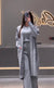 3 Piece Gown Style Winter Wear Stripe Suit